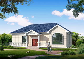 全村的房子中有一道靓丽的风景线，淡蓝色的屋顶实在赏心悦目！